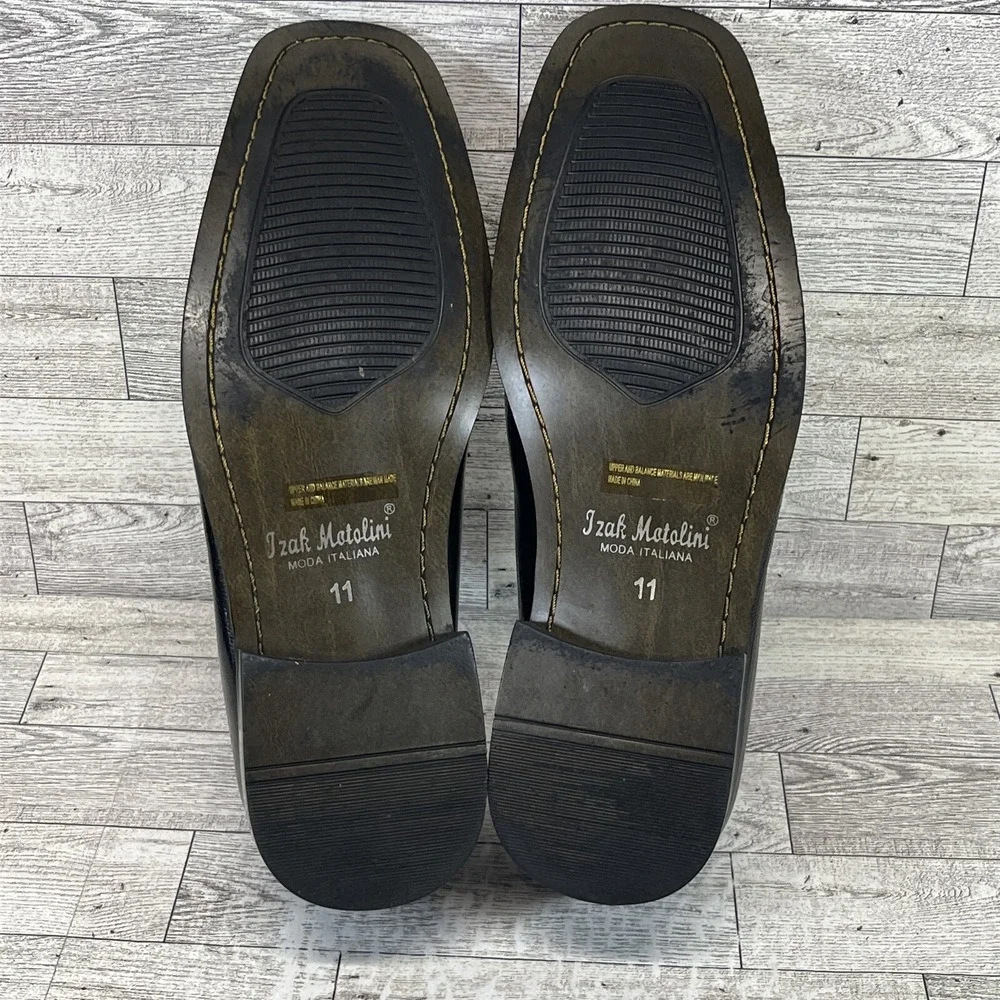 Izak Matalini Moda Italiana Black Dress Shoes Men Size‎ 11
